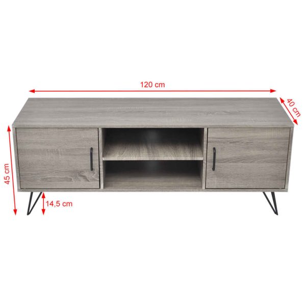 Tv-Meubel 120X40X45 Cm Grijs - Afbeelding 5