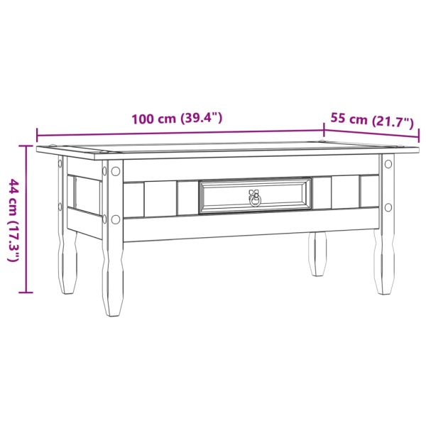 Salontafel Mexicaans Grenenhout Corona-Stijl 100X55X44 Cm - Afbeelding 9