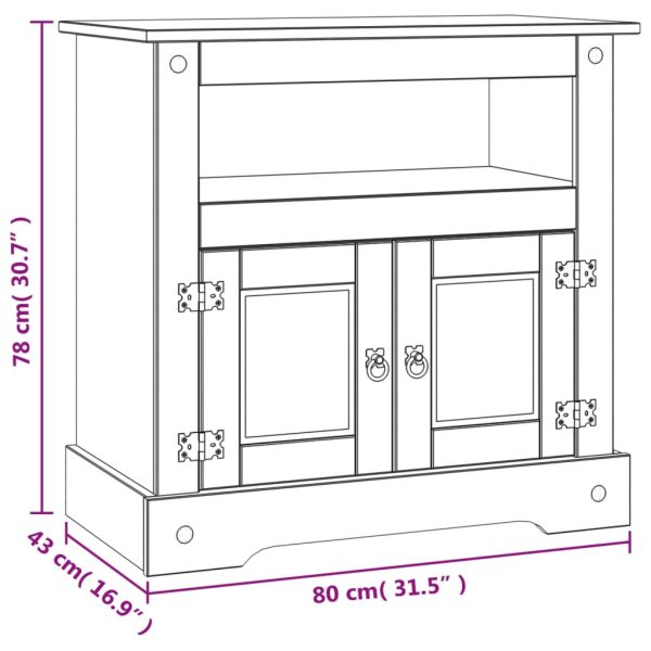 Tv-Meubel Mexicaans Grenenhout Corona-Stijl 80X43X78 Cm - Afbeelding 8