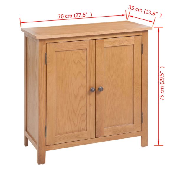 Dressoir 70X35X75 Cm Massief Eikenhout - Afbeelding 6