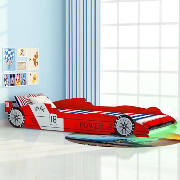 Kinderbed Raceauto Met Led-Verlichting 90X200 Cm