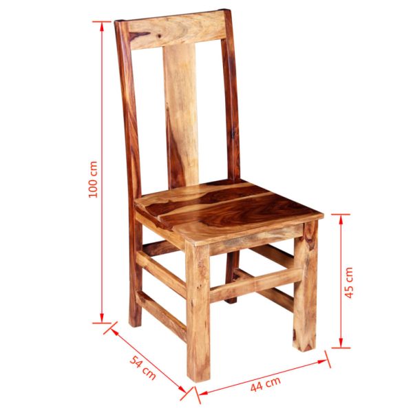 Eetkamerstoelen Massief Sheeshamhout - Afbeelding 11