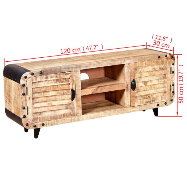 Tv-Meubel 120X30X50 Cm Massief Mangohout - Afbeelding 9