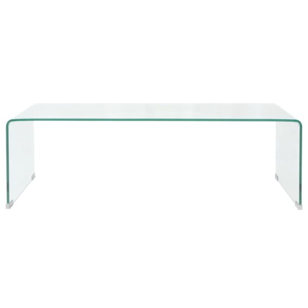 Salontafel 98X45X30 Cm Gehard Glas Transparant - Afbeelding 2