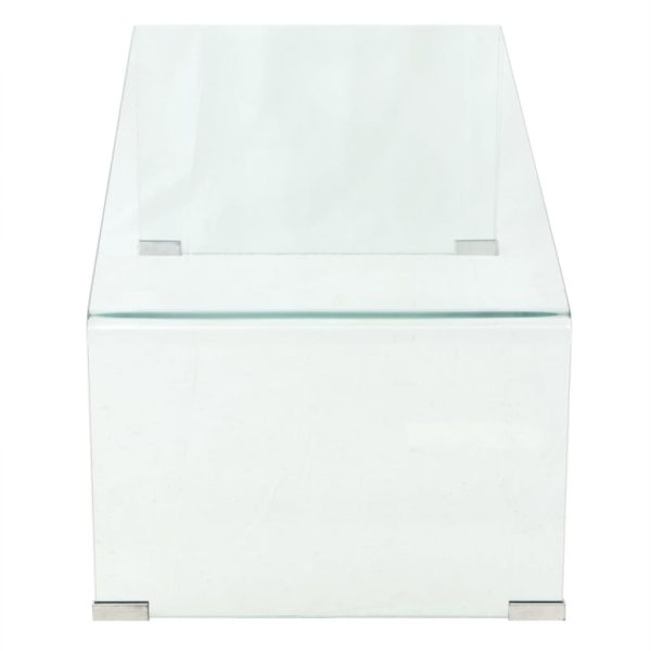 Salontafel 98X45X30 Cm Gehard Glas Transparant - Afbeelding 3