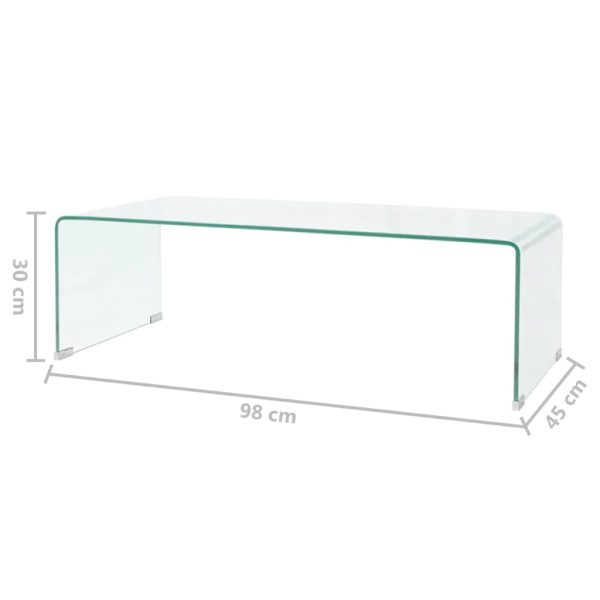 Salontafel 98X45X30 Cm Gehard Glas Transparant - Afbeelding 6