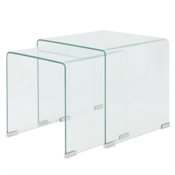 Bijzettafel Set 3-Dlg Transparant Gehard Glas - Afbeelding 8