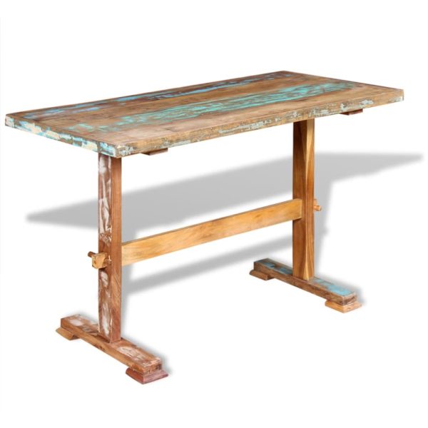 Eettafel Op Voet Massief Gerecycled Hout - Afbeelding 3