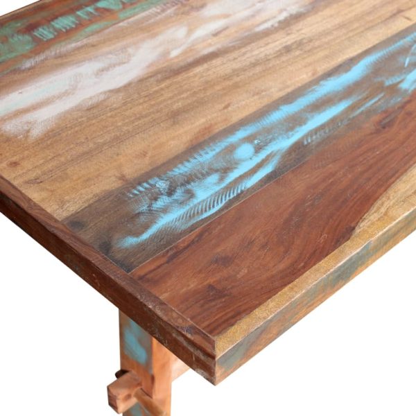 Eettafel Op Voet Massief Gerecycled Hout - Afbeelding 7