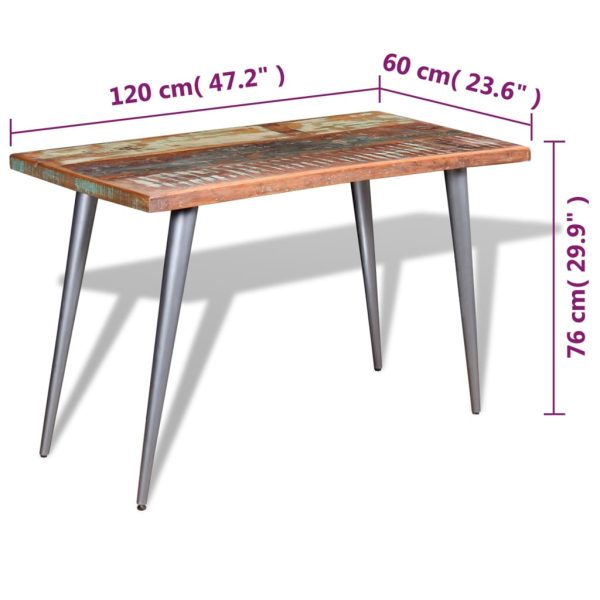 Eettafel 120X60X76 Cm Massief Gerecycled Hout - Afbeelding 9