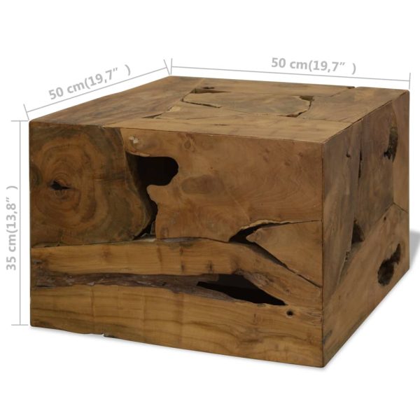 Salontafel 50X50X35 Cm Echt Teakhout Bruin - Afbeelding 7