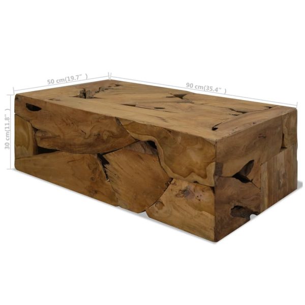 Salontafel 90X50X30 Cm Echt Teakhout Bruin - Afbeelding 7