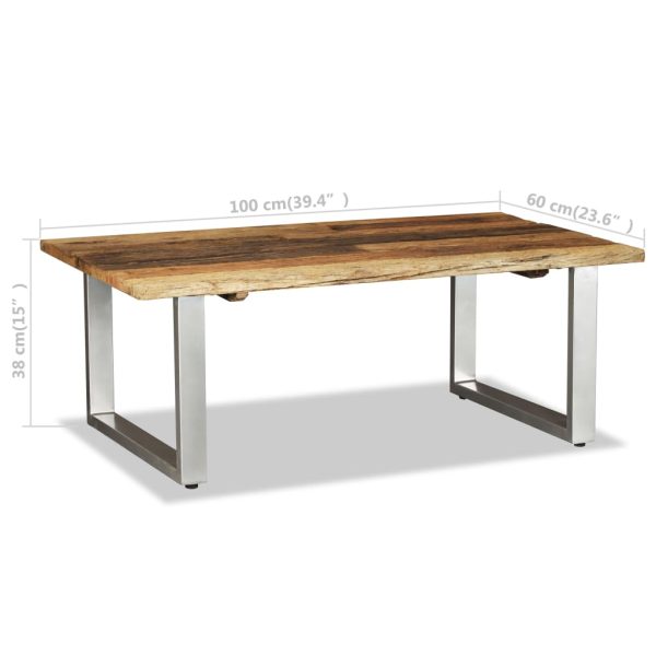 Salontafel 100X60X38 Cm Massief Gerecycled Hout - Afbeelding 8