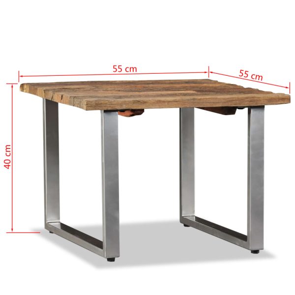 Salontafel 55X55X40 Cm Massief Gerecycled Hout Grijs Sonoma - Afbeelding 9