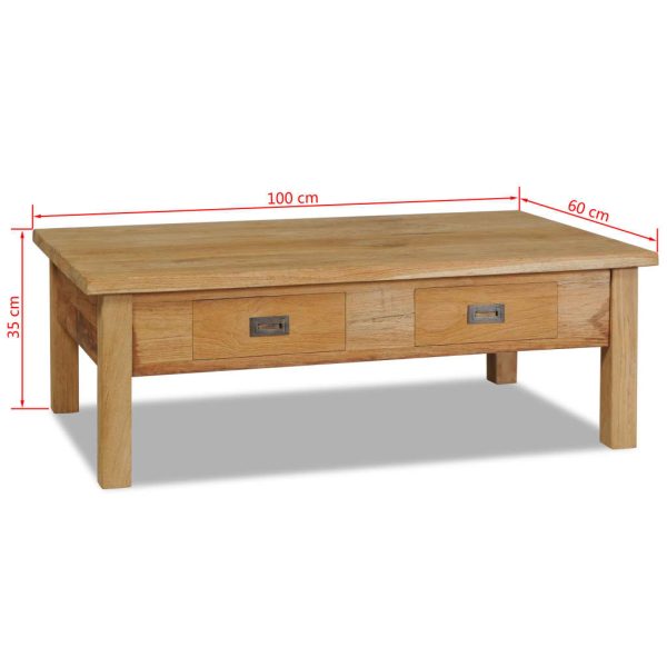 Salontafel Massief Teakhout 100X60X35 Cm - Afbeelding 7