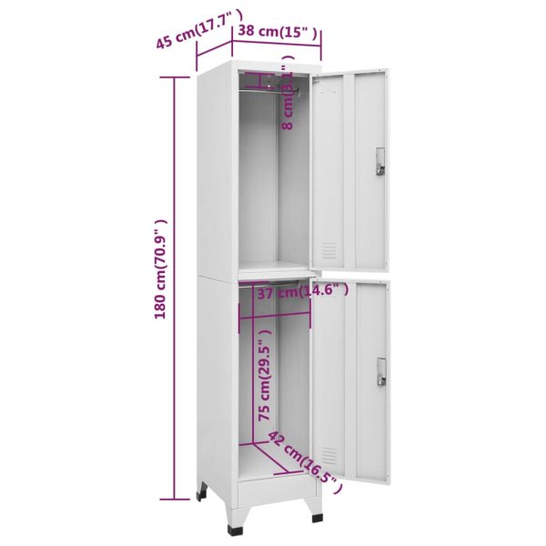 Lockerkast Met 2 Vakken 38X45X180 Cm - Afbeelding 8