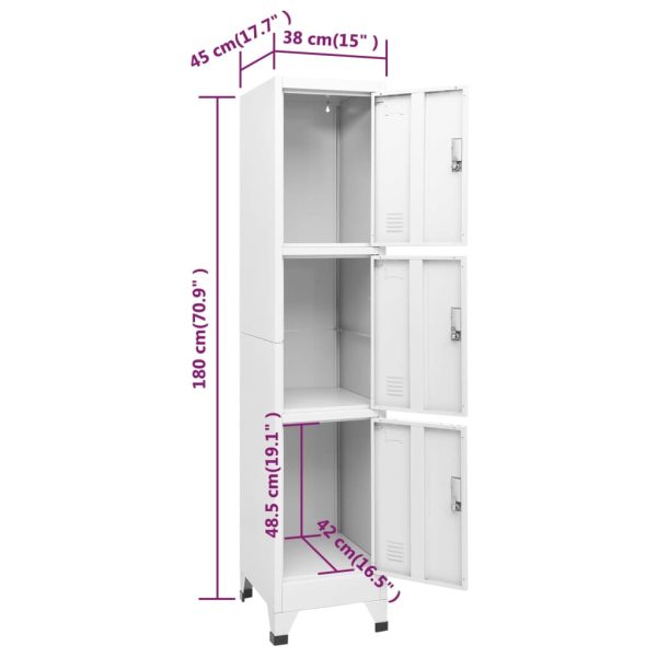 Lockerkast Met 3 Vakken 38X45X180 Cm - Afbeelding 8