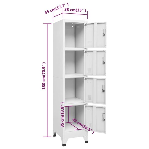 Lockerkast Met 4 Vakken 38X45X180 Cm - Afbeelding 8