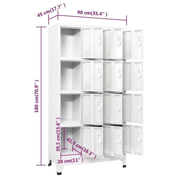 Lockerkast Met 12 Compartimenten 90X45X180 Cm - Afbeelding 8