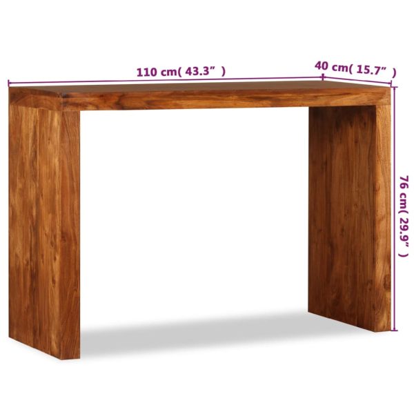 Wandtafel 110X40X76 Cm Hout Met Honingkleurige Afwerking - Afbeelding 10