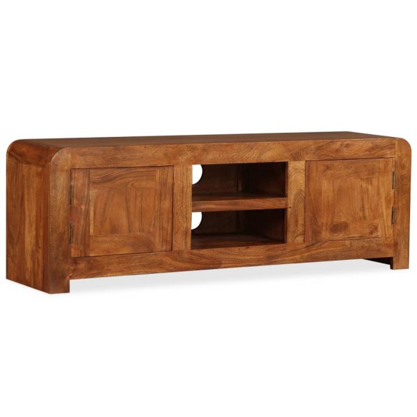 Tv-Meubel 120X30X40 Cm Massief Hout Met Honingafwerking - Afbeelding 2