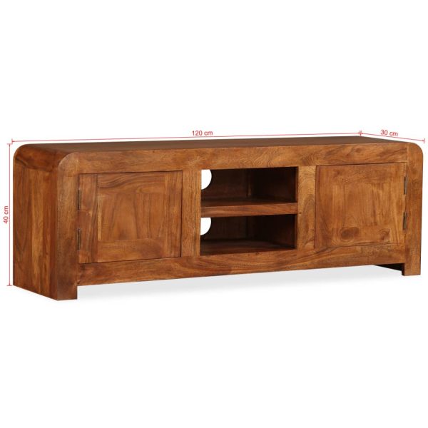 Tv-Meubel 120X30X40 Cm Massief Hout Met Honingafwerking - Afbeelding 11