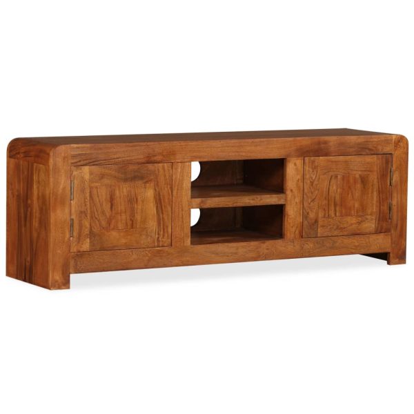 Tv-Meubel 120X30X40 Cm Massief Hout Met Honingafwerking - Afbeelding 4