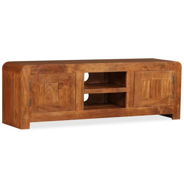 Tv-Meubel 120X30X40 Cm Massief Hout Met Honingafwerking - Afbeelding 5