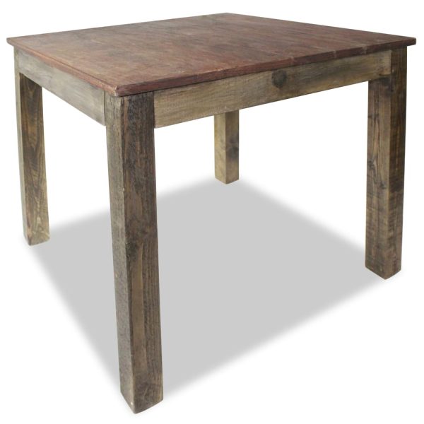 Eettafel 82X80X76 Cm Massief Gerecycled Hout Zwart - Afbeelding 3