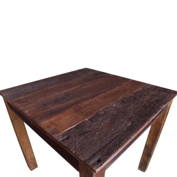 Eettafel 82X80X76 Cm Massief Gerecycled Hout Zwart - Afbeelding 7