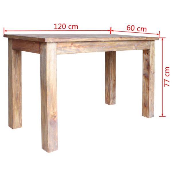 Eettafel 120X60X77 Cm Massief Mahoniehout - Afbeelding 6