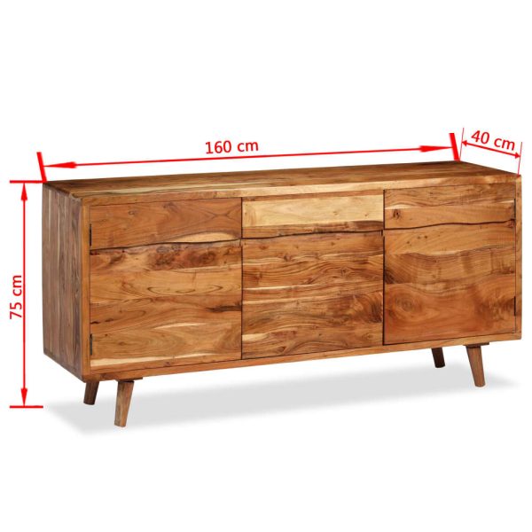 Dressoir Met Bewerkte Deuren 160X40X75 Cm Massief Hout - Afbeelding 8