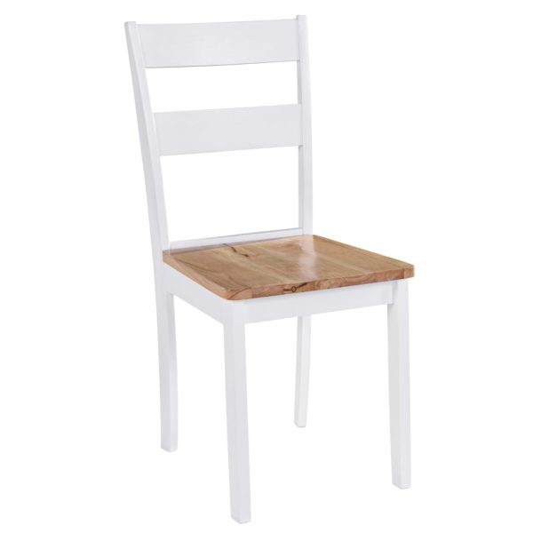 Eetkamerstoelen Massief Rubberwood Wit - Afbeelding 2