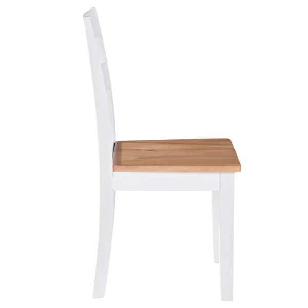 Eetkamerstoelen Massief Rubberwood Wit - Afbeelding 4