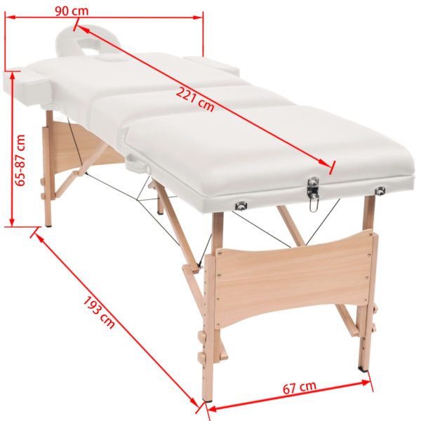 Massagetafel Inklapbaar 3 Zones 10 Cm Dik - Afbeelding 12