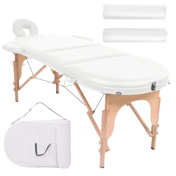 Massagetafel Inklapbaar 4 Cm Dik Met 2 Bolsters Ovaal