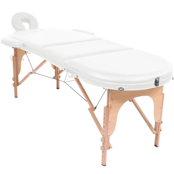 Massagetafel Inklapbaar 4 Cm Dik Met 2 Bolsters Ovaal - Afbeelding 2