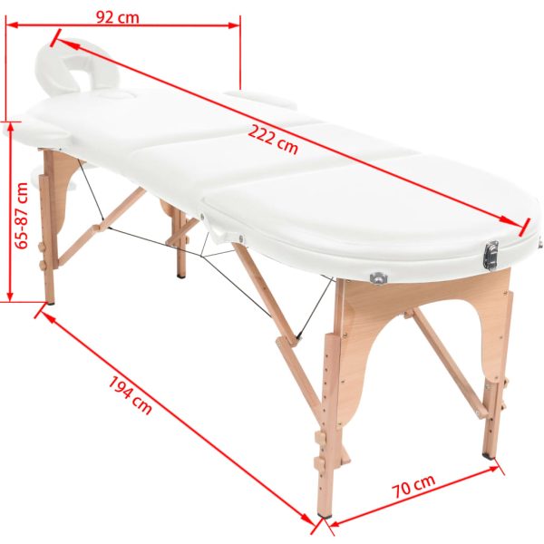 Massagetafel Inklapbaar 4 Cm Dik Met 2 Bolsters Ovaal - Afbeelding 12