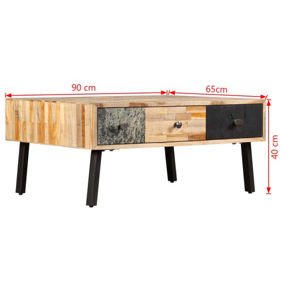 Salontafel 90X65X40 Cm Massief Gerecycled Teakhout - Afbeelding 11