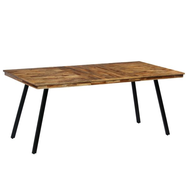 Eettafel 180X90X76 Cm Gerecycled Teakhout En Staal - Afbeelding 12