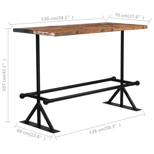 Bartafel Massief Gerecycled Hout Meerkleurig - Afbeelding 5