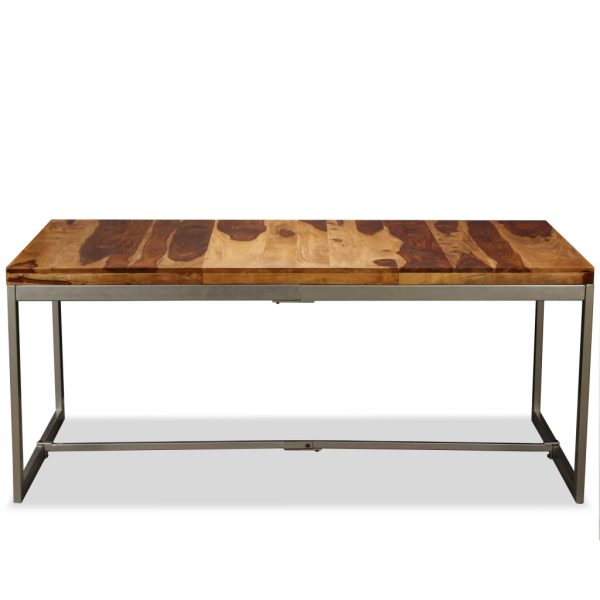 Eettafel 180 Cm Massief Sheeshamhout En Staal - Afbeelding 3