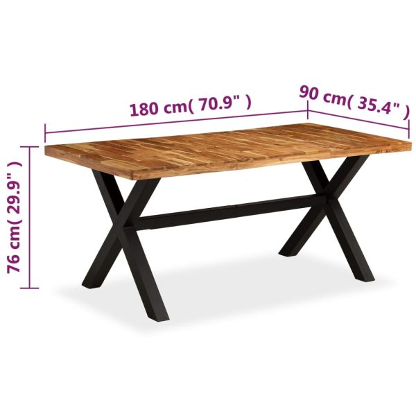 Eettafel 180X90X76 Cm Massief Acacia- En Mangohout - Afbeelding 12