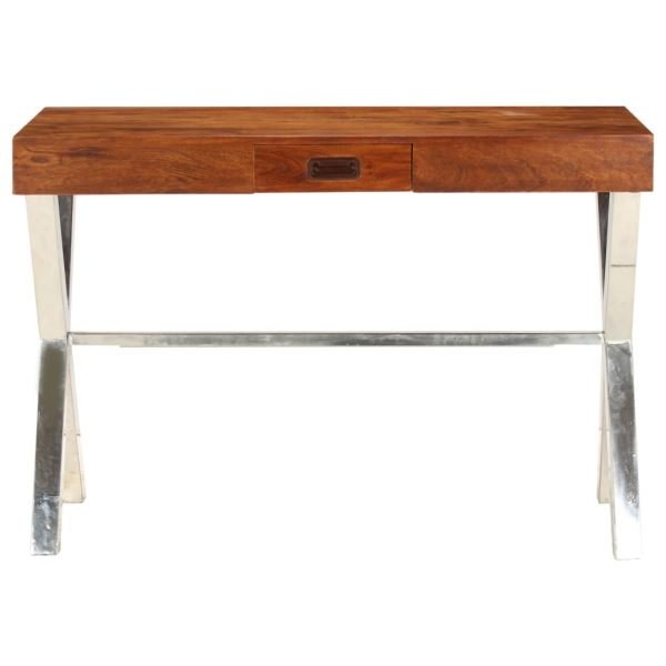 Bureau 110X50X76 Cm Massief Acaciahout En Honingafwerking - Afbeelding 2