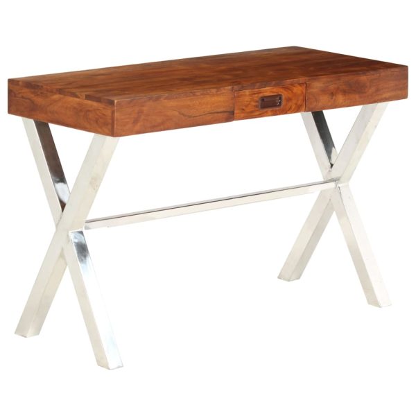 Bureau 110X50X76 Cm Massief Acaciahout En Honingafwerking - Afbeelding 10