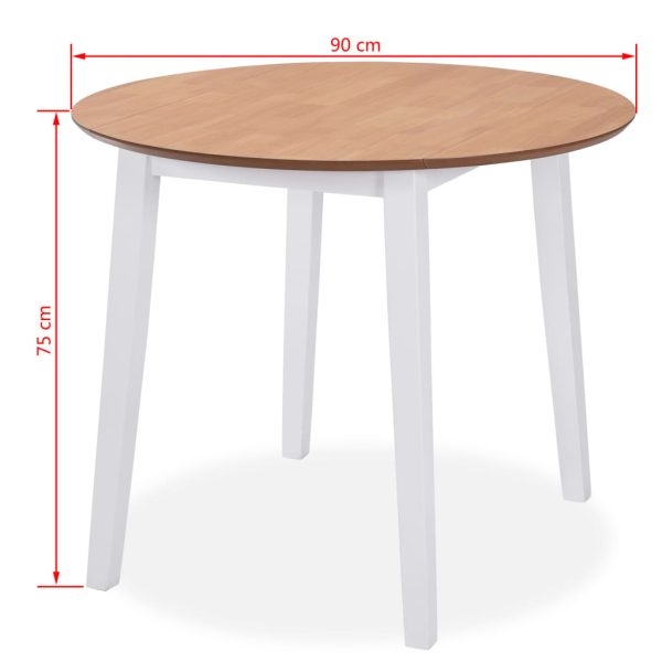 Eetkamerset Mdf En Rubberwood Wit 3-Delig - Afbeelding 7