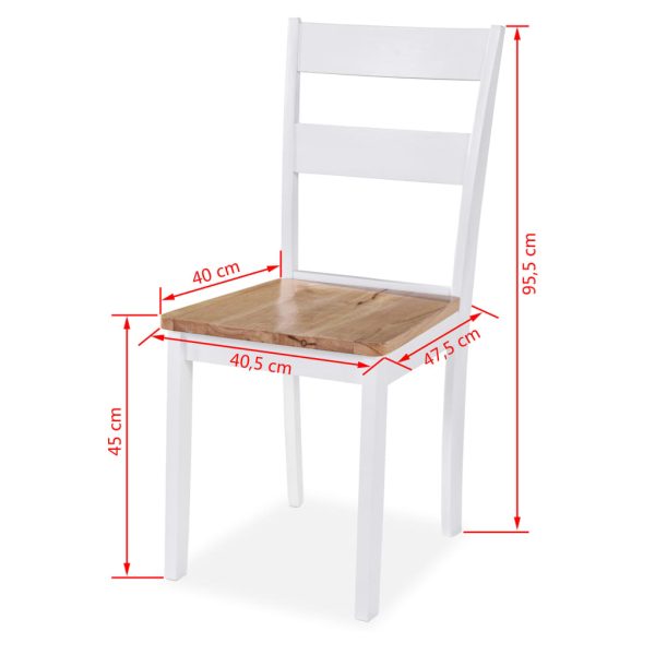 Eetkamerset Mdf En Rubberwood Wit 3-Delig - Afbeelding 8