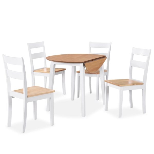 Eetkamerset Mdf En Rubberwood Wit 3-Delig - Afbeelding 9