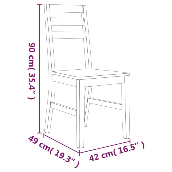 Eetkamerstoelen Massief Acaciahout - Afbeelding 7