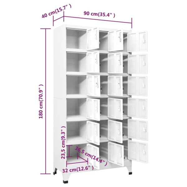 Lockerkast Met 18 Vakken 90X40X180 Cm Metaal - Afbeelding 8